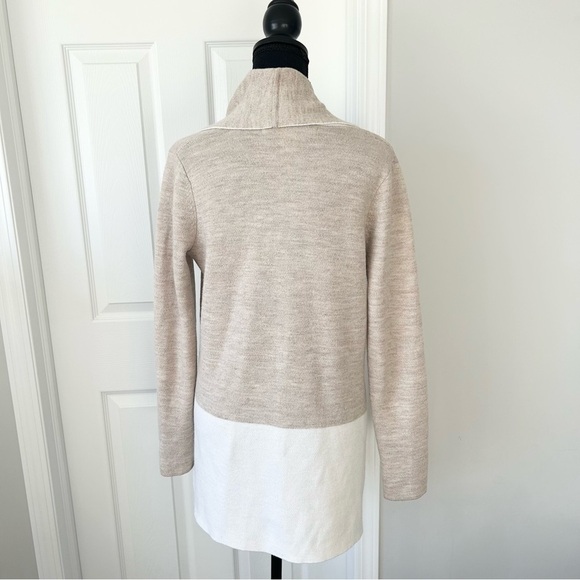 Max Studio Wool Blend Two Toned Open  Front Cardigan - Picture 3 of 15